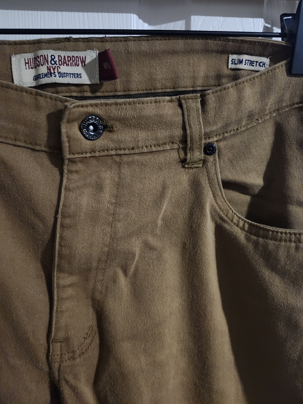 Hudson & Barrow Slim Stretch Pants in Camel Brown